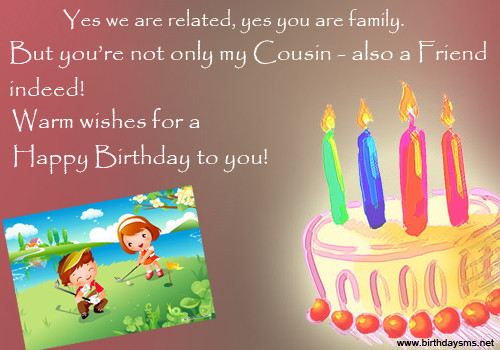 Birthday Wishes To Cousin
 Happy Birthday Quotes For Cousins QuotesGram