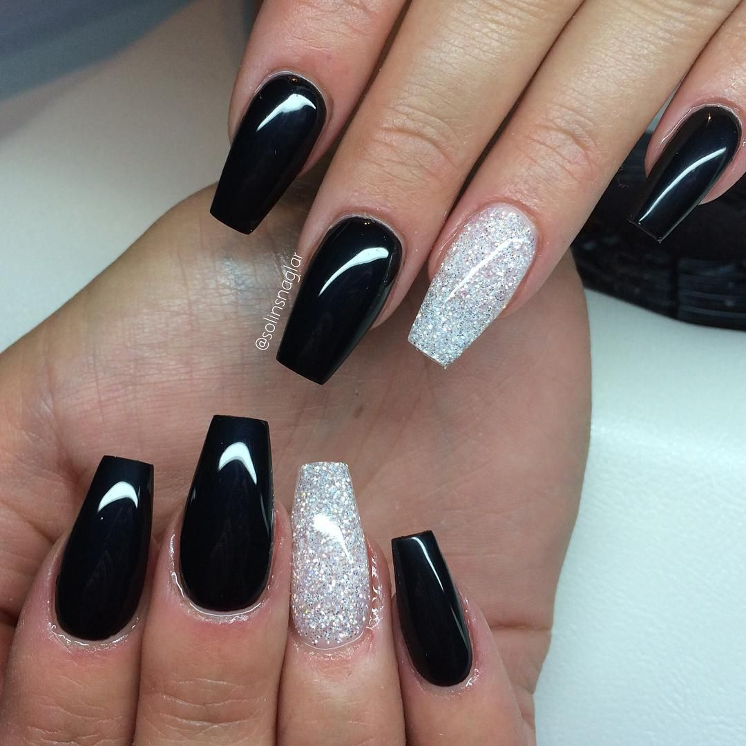 Black Acrylic Nail Designs
 Black" med "Diamond"”