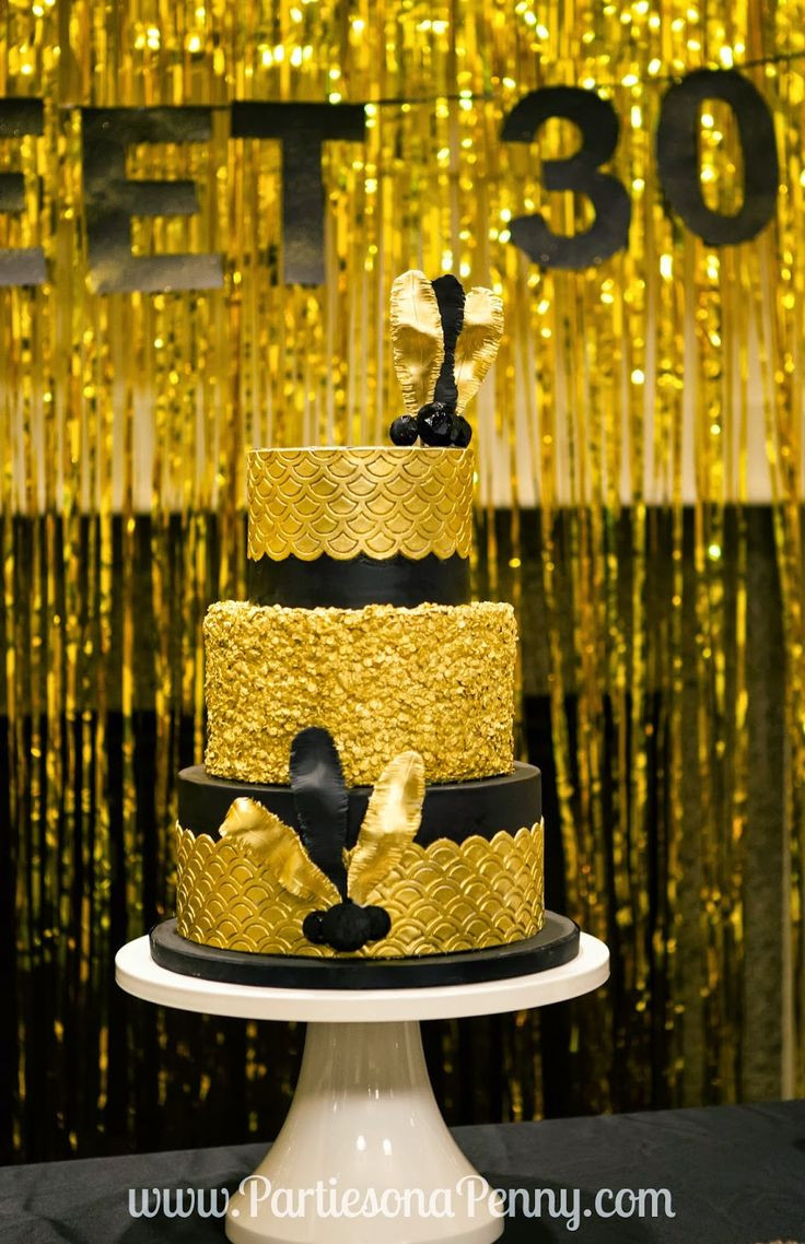 Black And Gold 30th Birthday Decorations
 My Goodbye Roaring 20 s 30th Birthday Party art deco