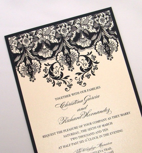 Black And Ivory Wedding Invitations
 elegant ivory black wedding invitations