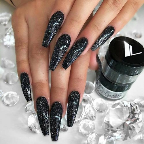 Black And Silver Glitter Nails
 BLACK GLITTER NAILS DESIGNS THAT ARE MORE GLAM THAN GOTH