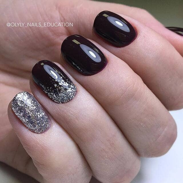 Black And Silver Glitter Nails
 50 Trendy Nail Art Designs to Make You Shine