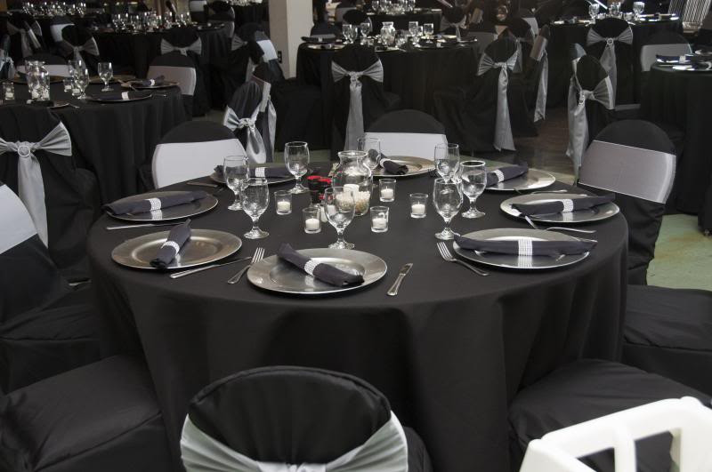 Black And Silver Wedding Decorations
 Wedding Items For Sale Tablecloths Silver Chargers