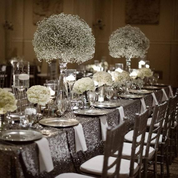 Black And Silver Wedding Decorations
 Dried Silver Sparkle Baby s Breath