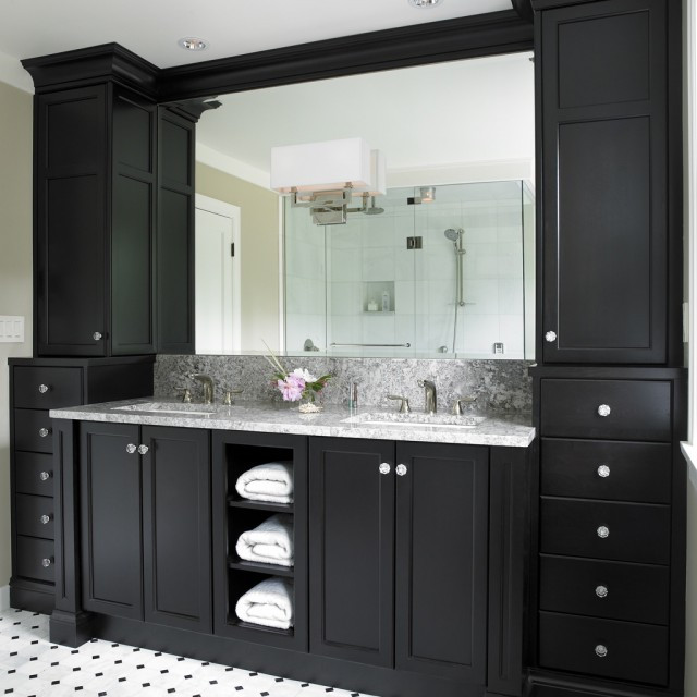 Black And White Bathroom Vanity
 Black Bathroom Vanity Design Ideas