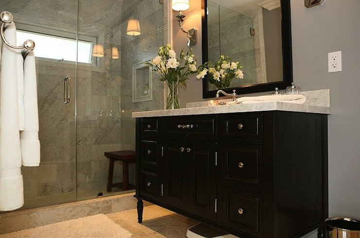 Black And White Bathroom Vanity
 Black Vanity Contemporary bathroom Jeff Lewis Design