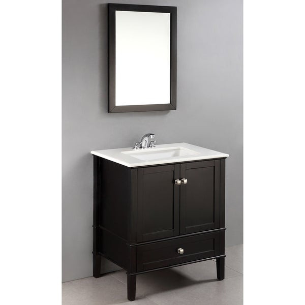 Black And White Bathroom Vanity
 Shop WYNDENHALL Windham Black 30 inch 2 door Bath Vanity