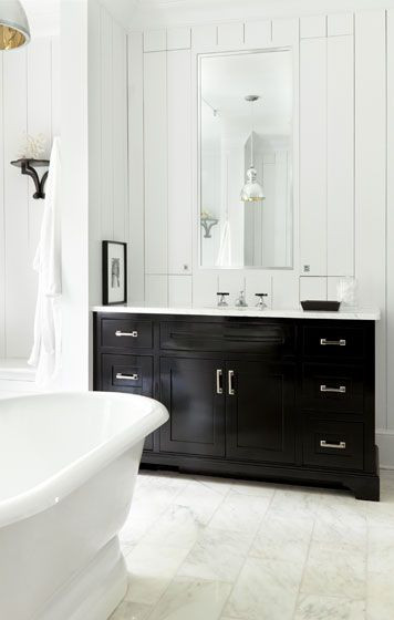 Black And White Bathroom Vanity
 lamb & blonde Black White and Gold Bathrooms