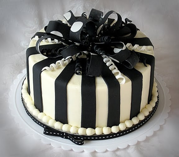 Black And White Birthday Cake
 Stacey s Sweet Shop Truly Custom Cakery LLC Black and
