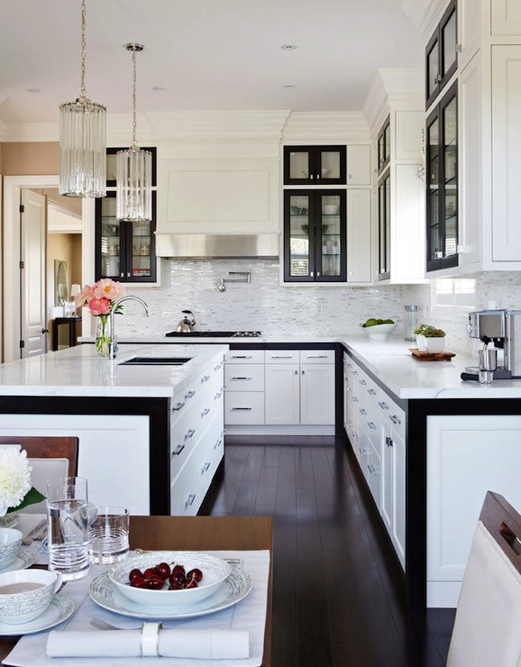 Black And White Kitchen Cabinets
 Black and White KItchen Design Contemporary kitchen