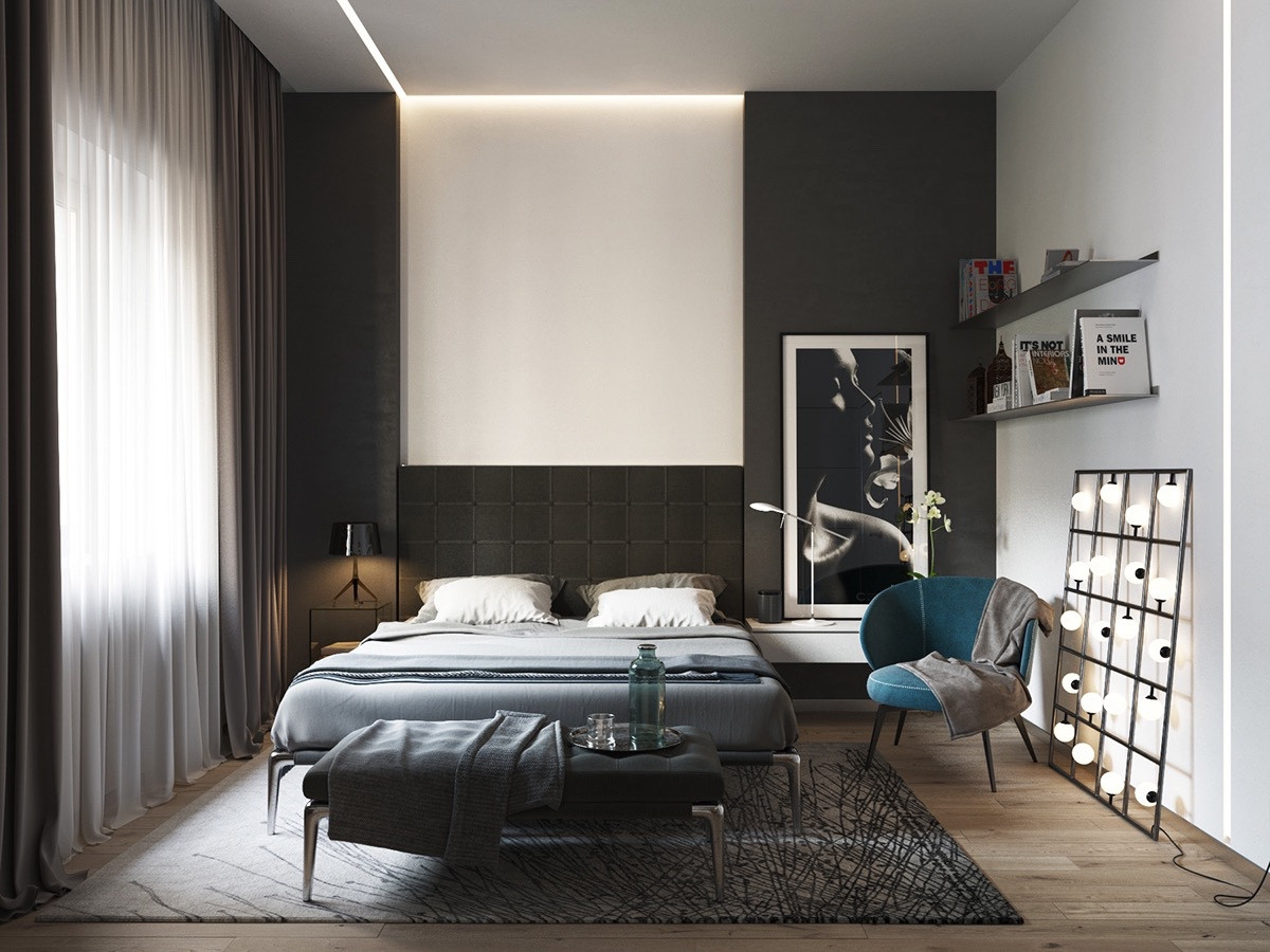 Black And White Master Bedroom
 Black and white master bedroom shows the stretch of the