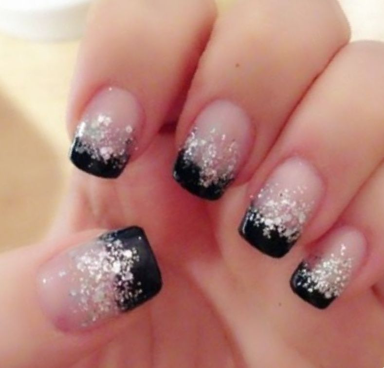 Black Nails With Glitter Tips
 Nail Designs Black Tips & Style 2017 2018 StylePics