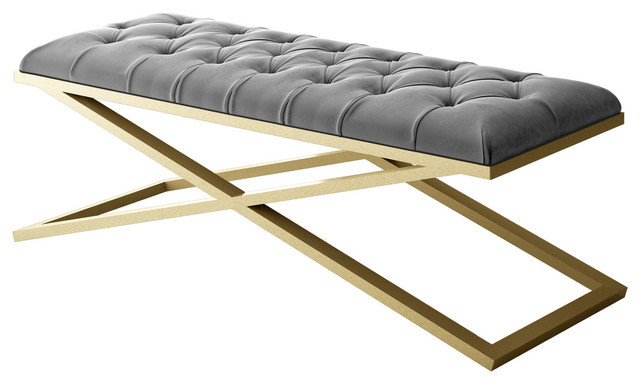 Black Velvet Storage Bench
 Calix Modern Bench Modern Upholstered Benches by