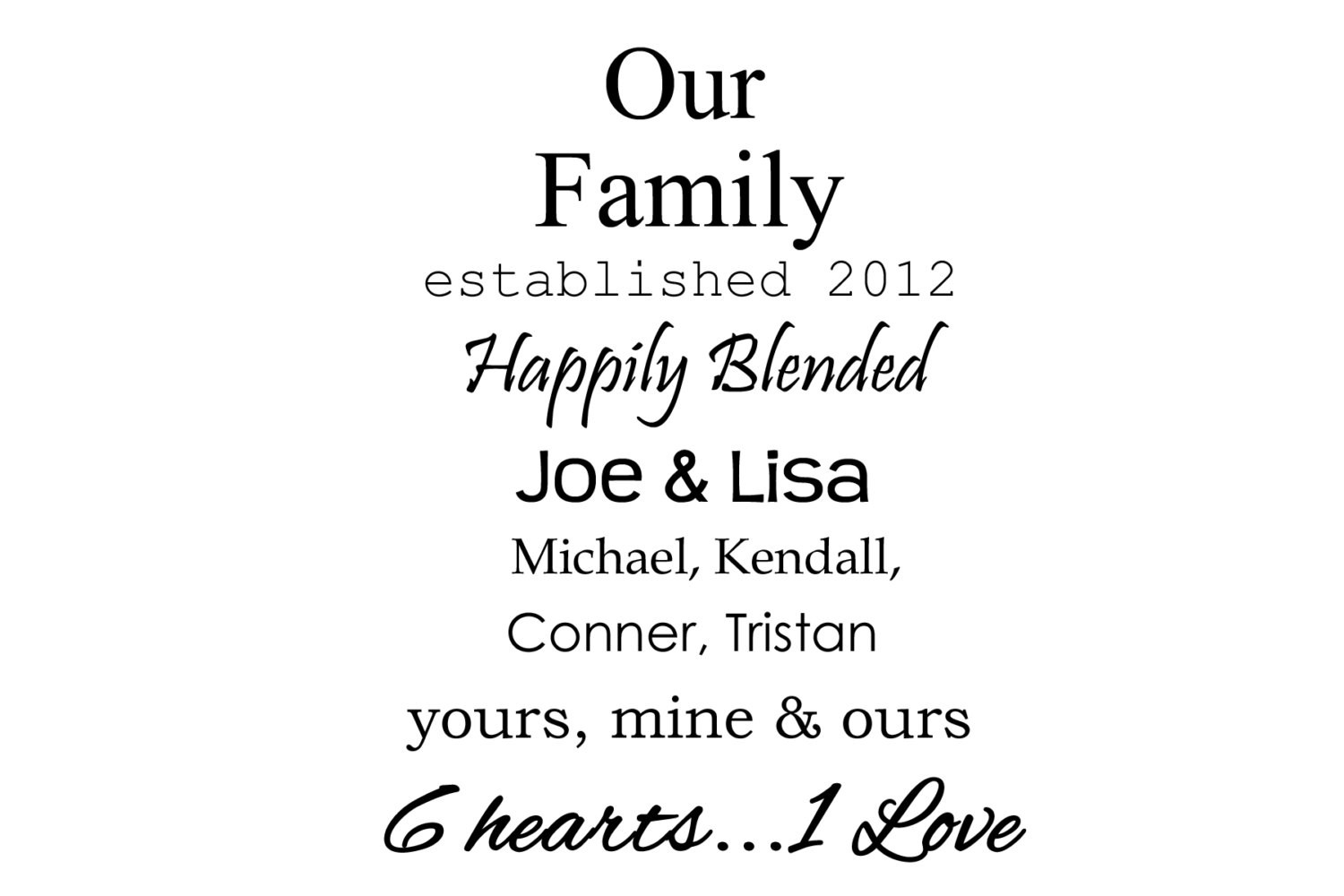 Blended Family Quotes
 Our Family Happily Blended Vinyl Wall Quote