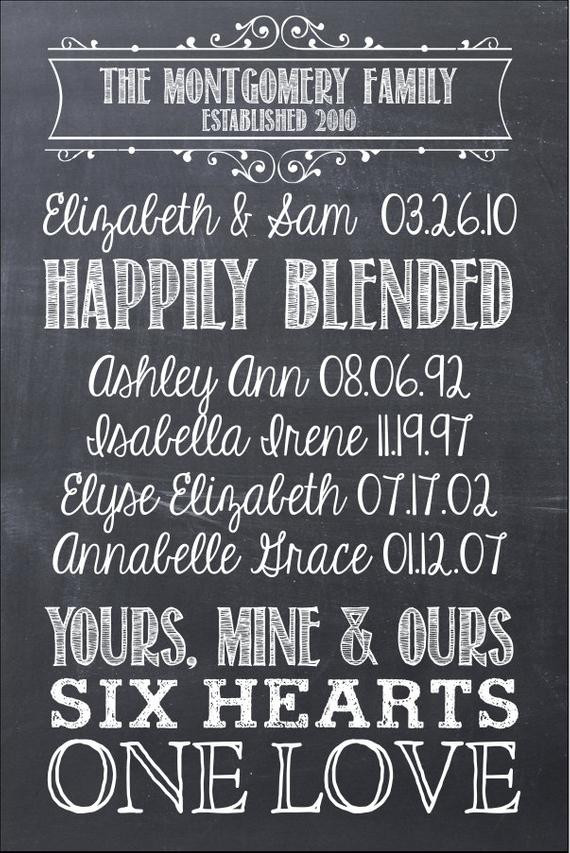 Blended Family Quotes
 First We Had Each Other Family SIgn 16x24 Chalkboard Modern