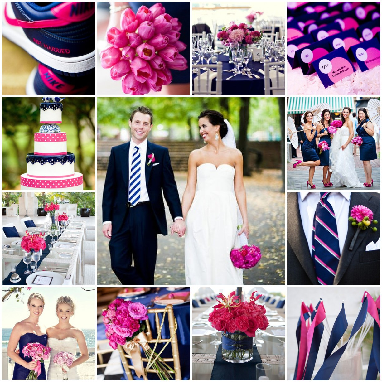 Blue And Red Wedding Colors
 Pink & Navy