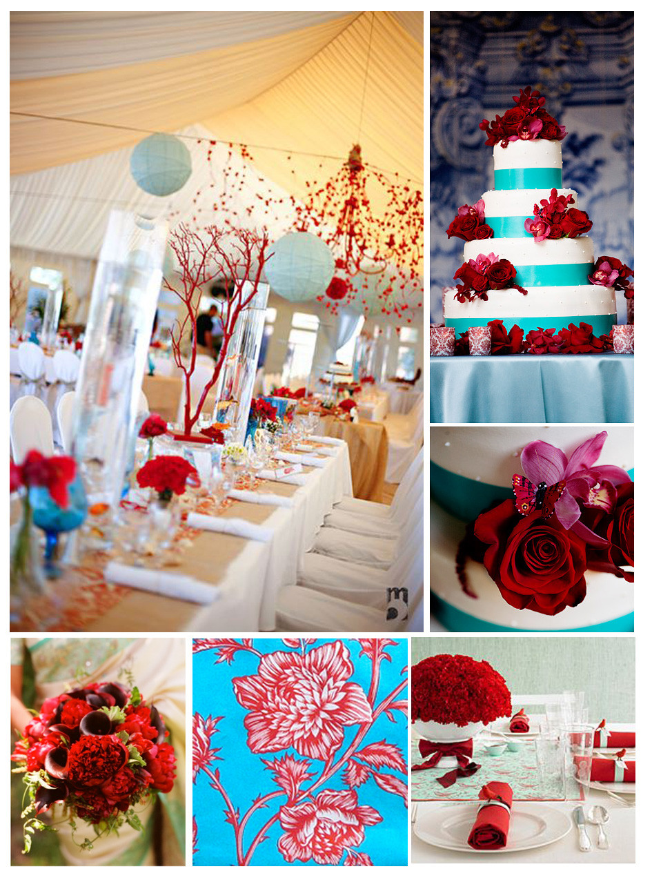Blue And Red Wedding Colors
 Wedding color trend Aqua Red