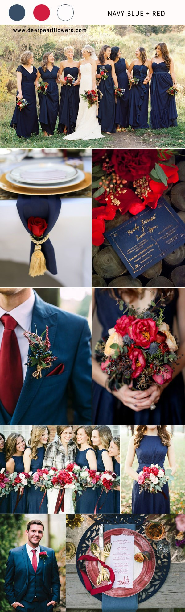 Blue And Red Wedding Colors
 Top 10 Navy Blue Wedding Color bo Ideas for 2018