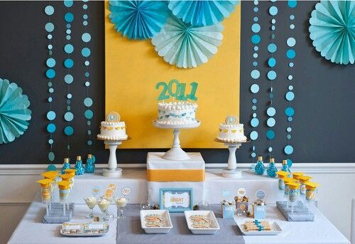 Blue And Yellow Graduation Party Ideas
 Baby blue yellow and white party
