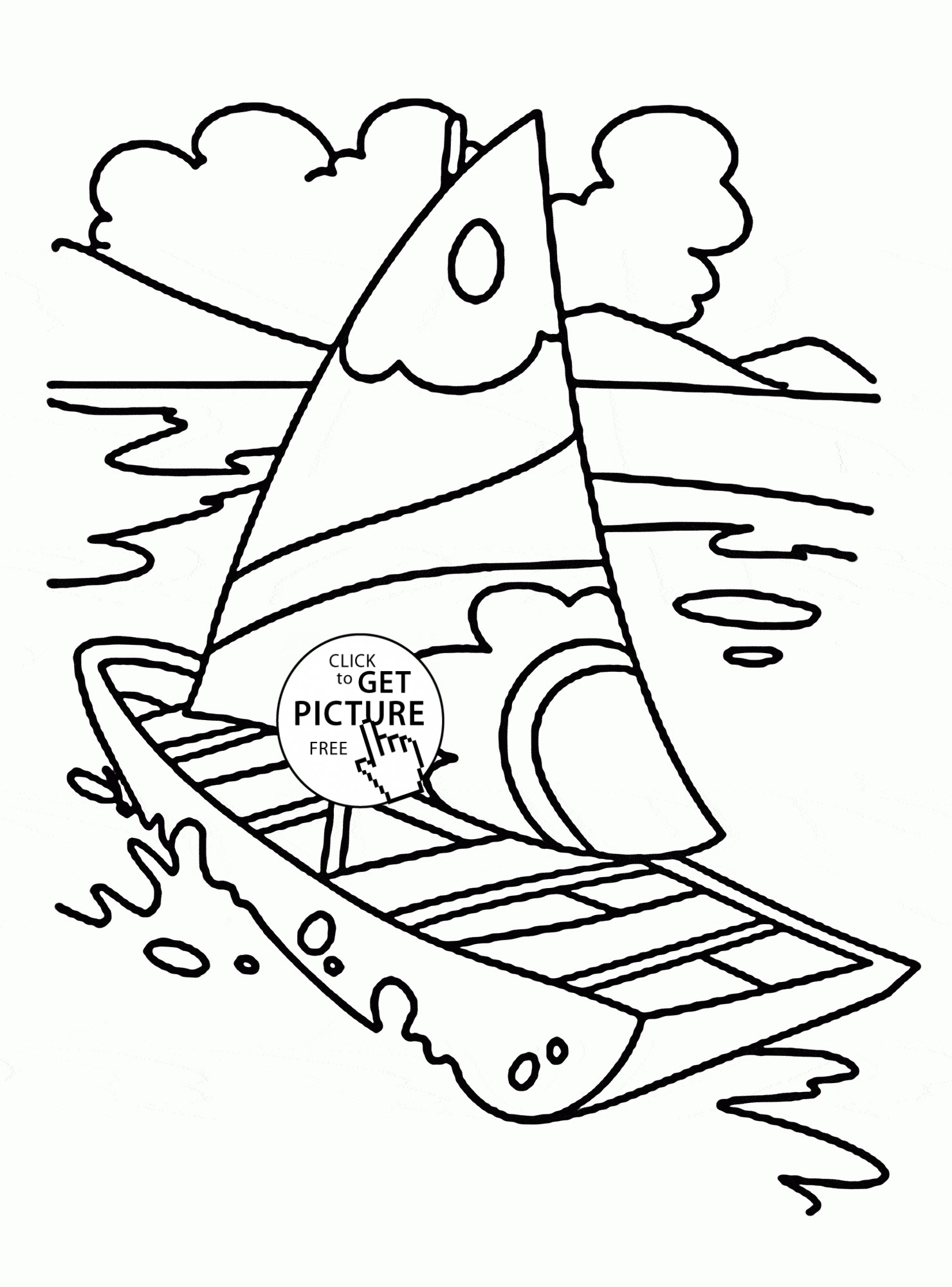 Boat Coloring Pages For Toddlers
 Beautiful Sailing Boat coloring page for kids