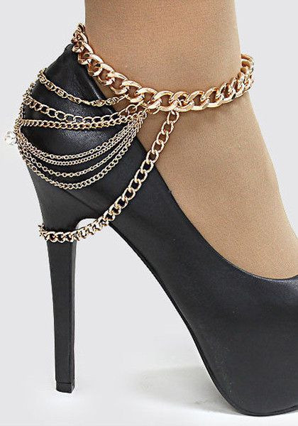 Body Jewelry Ankle
 Rhinestone Gold Chain Anklet