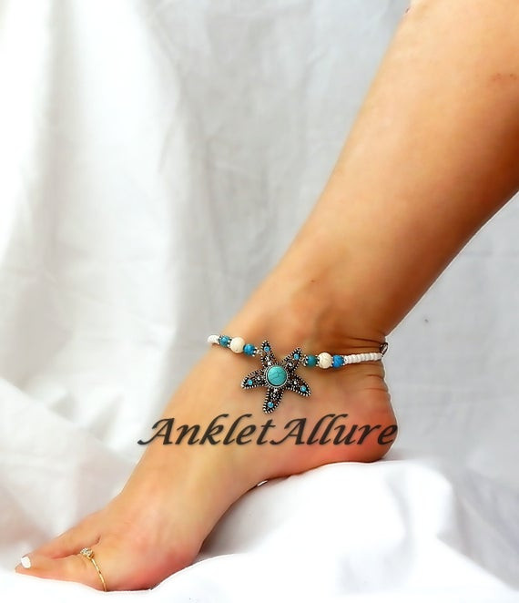 Body Jewelry Ankle
 Beach Starfish Anklet Cruise Vacation Body Jewelry by