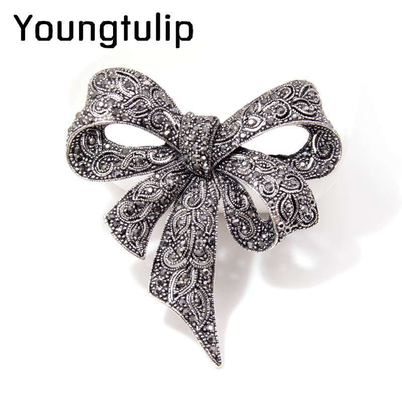 Bow Brooches
 Young tulip Vintage Rhinestone Bow Brooches for Women