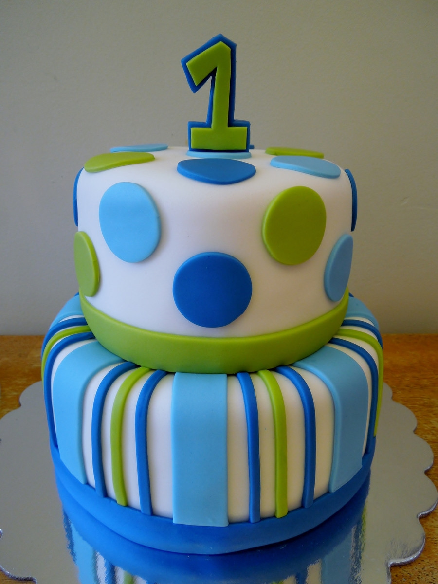 Boy Birthday Cake
 Stripes & Dots Boys 1St Birthday CakeCentral