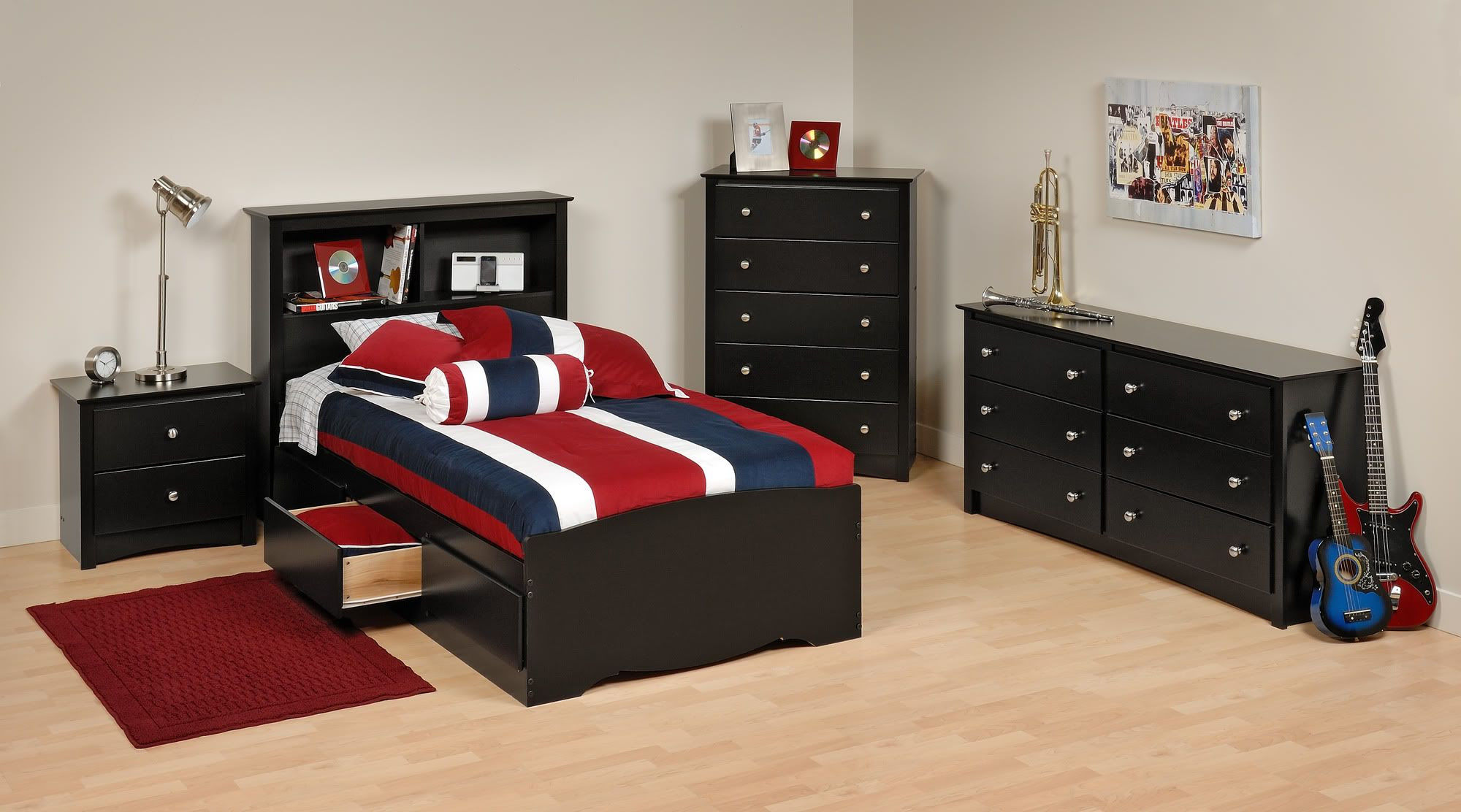 Boy Twin Bedroom Set
 Alluring Boys Bedroom Set with Twin Size Bookcase Bed and