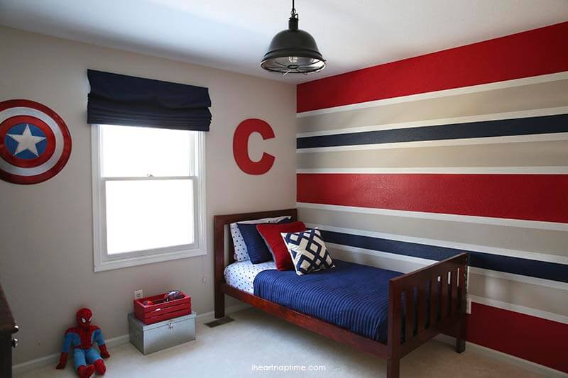 Boys Bedroom Paint
 How to paint perfect striped walls I Heart Nap Time