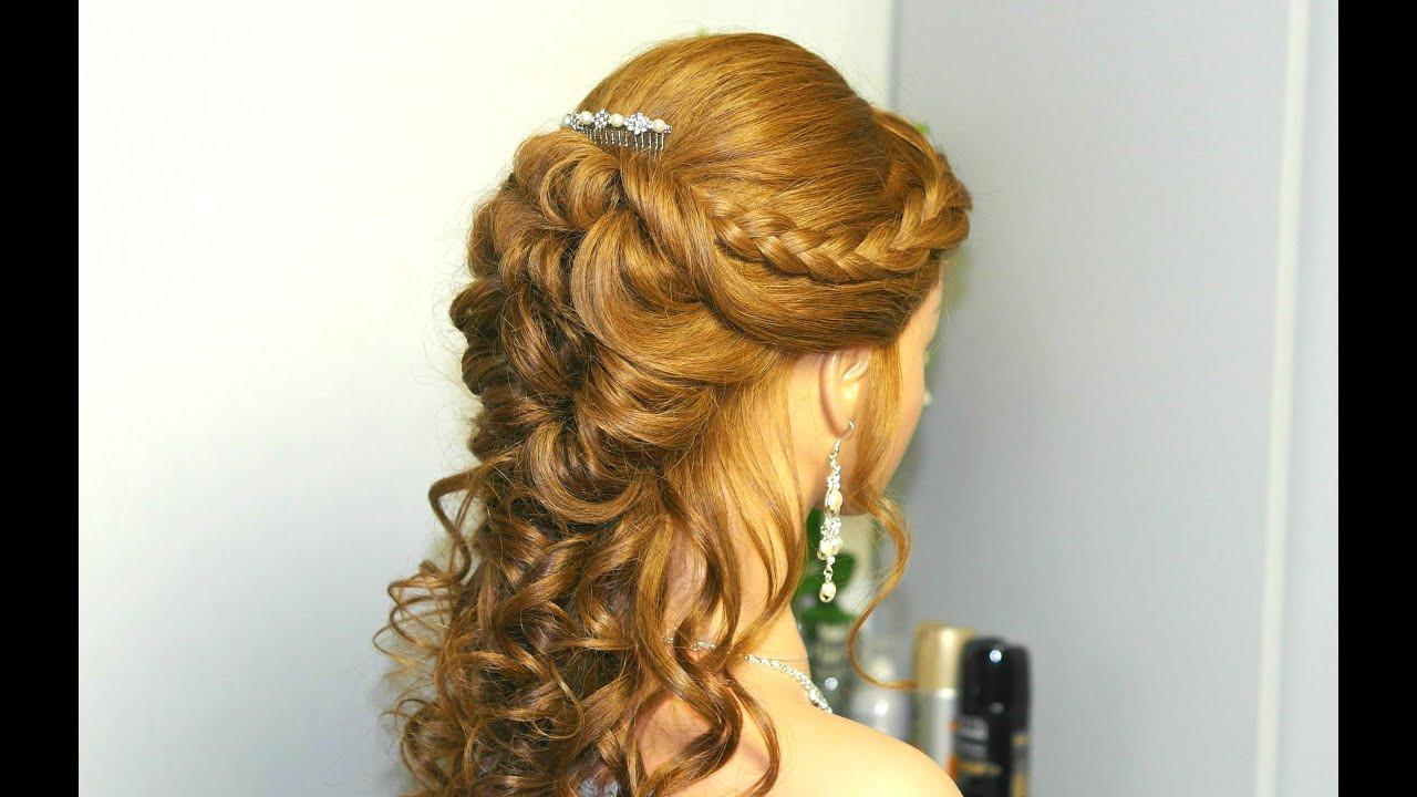 Braid Hairstyles For Prom
 Curly prom bridal hairstyle for long hair with french