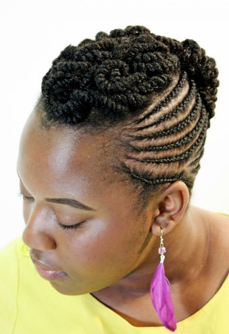 Braided Hairstyles For Short Natural Black Hair
 Braided And Two Strand Twist Updo Hairstyle Ideas in 2019