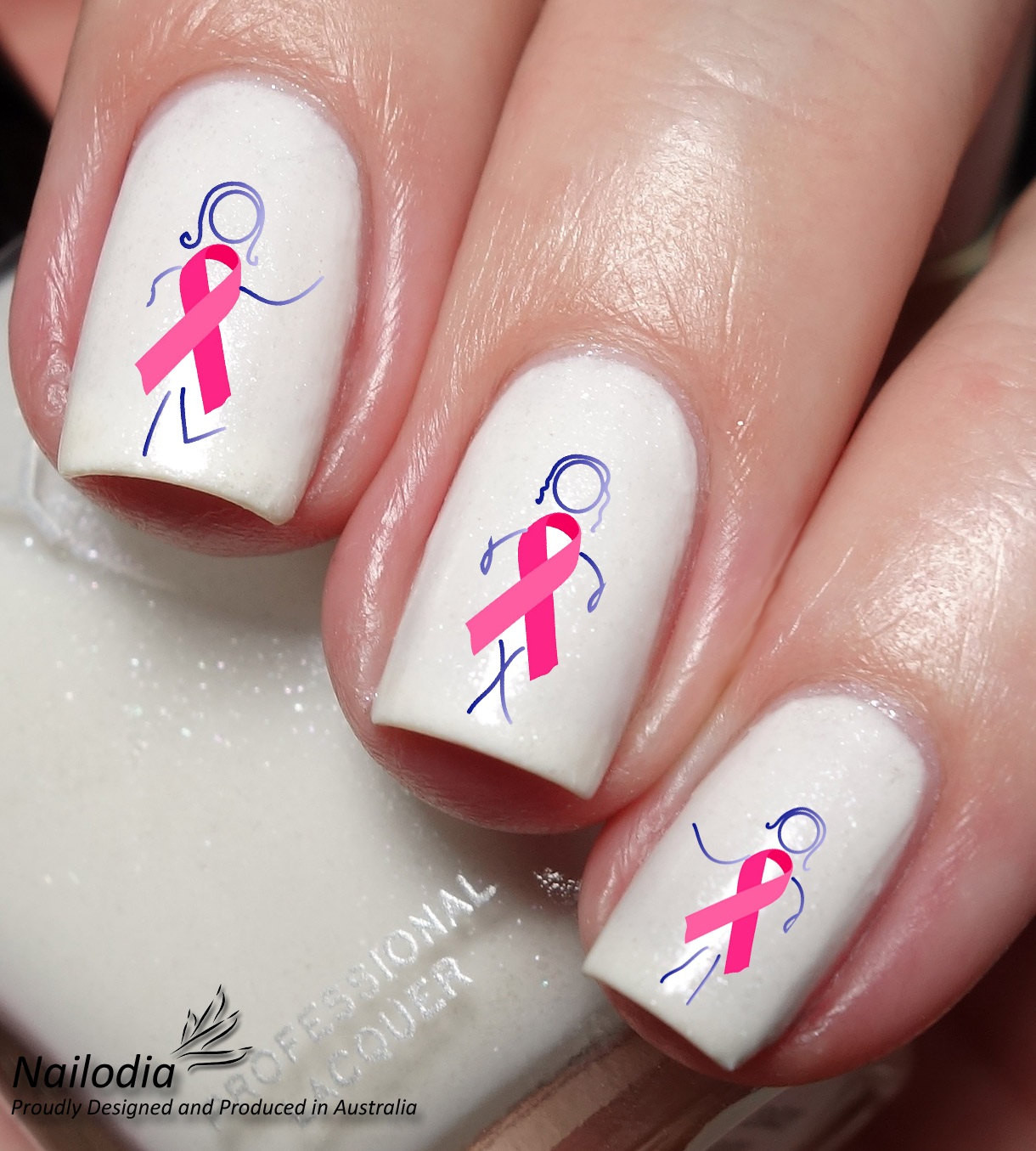 Breast Cancer Nail Art
 Pink Ribbon Breast Cancer Awareness Nail Art Sticker Water