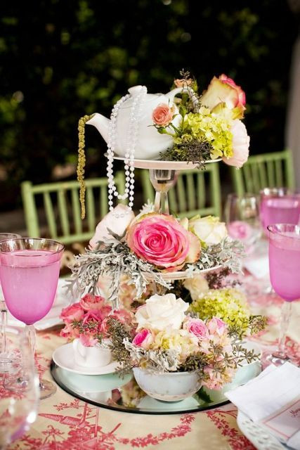 Bridal Tea Party Ideas
 22 Teapot Table Centerpiece Ideas For Your Wedding in 2019