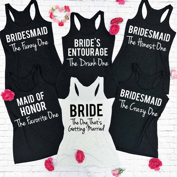Bridesmaid Ideas For Bachelorette Party
 7 Bridesmaid Shirts 7 Bachelorette Party Tank Tops 7 Wedding