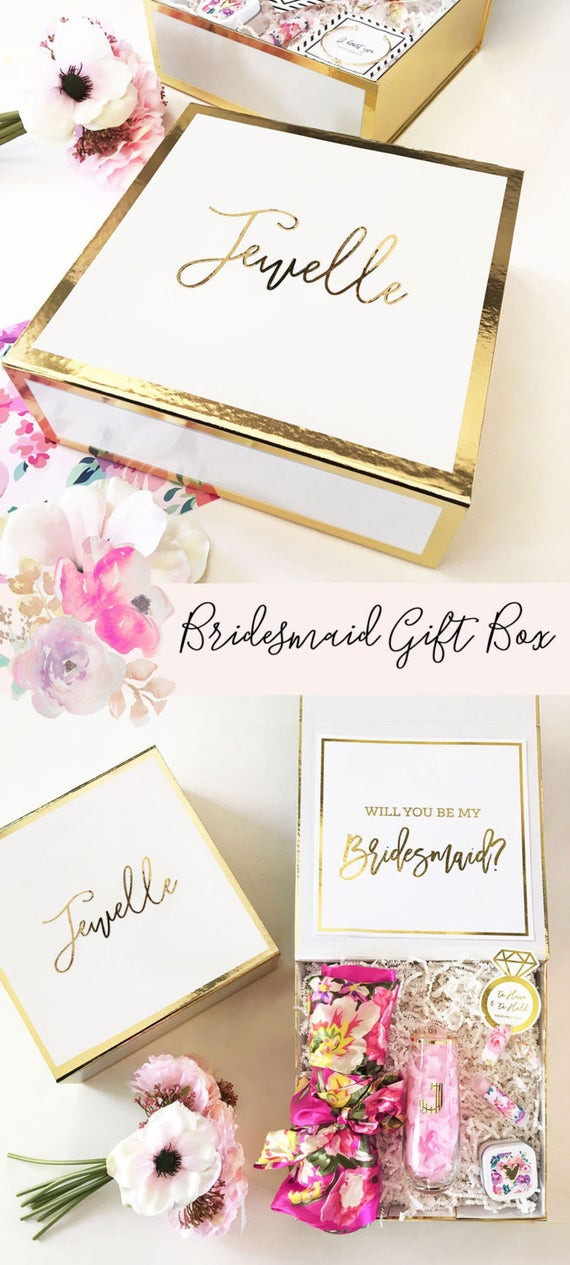 Bridesmaid Thank You Gift Box Ideas
 Bridesmaid Box Gifts Bride Gift Box Bridal Party Box DIY