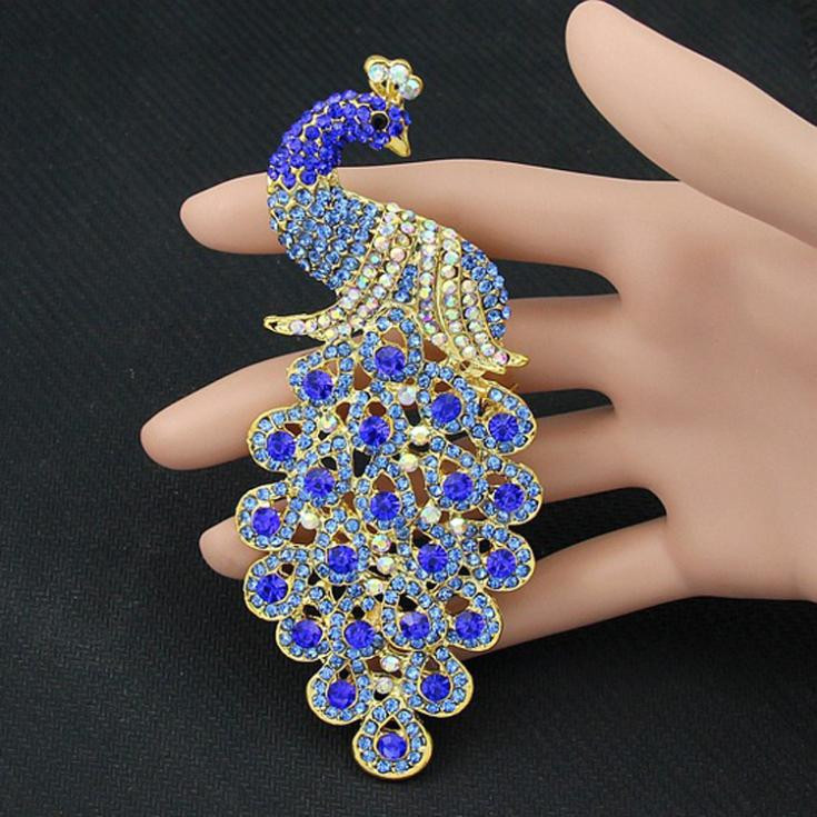 Brooches Photography
 Drop Shipping Brooches Multicolor Rhinestone Blue Peacock