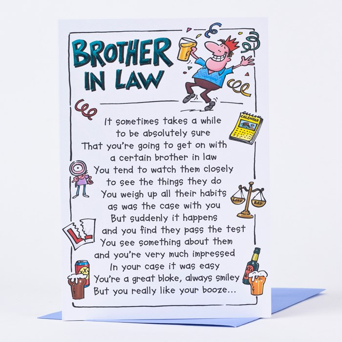 Brother In Law Birthday Cards
 Birthday Card Boozy Brother in Law