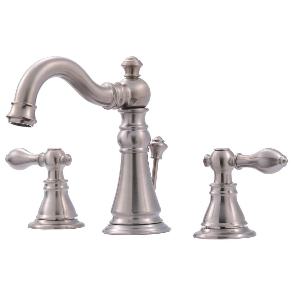 Brushed Nickel Bathroom Faucet
 Ultra Faucets Signature Collection 8 in Widespread 2