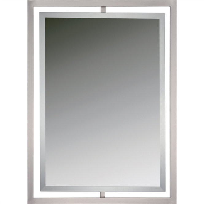 Brushed Nickel Bathroom Mirrors
 Double Framed Rectangular Mirror Shades of Light