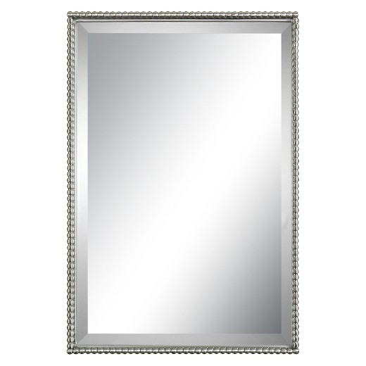 Brushed Nickel Bathroom Mirrors
 Rectangle Sherise Decorative Wall Mirror Brushed Nickel