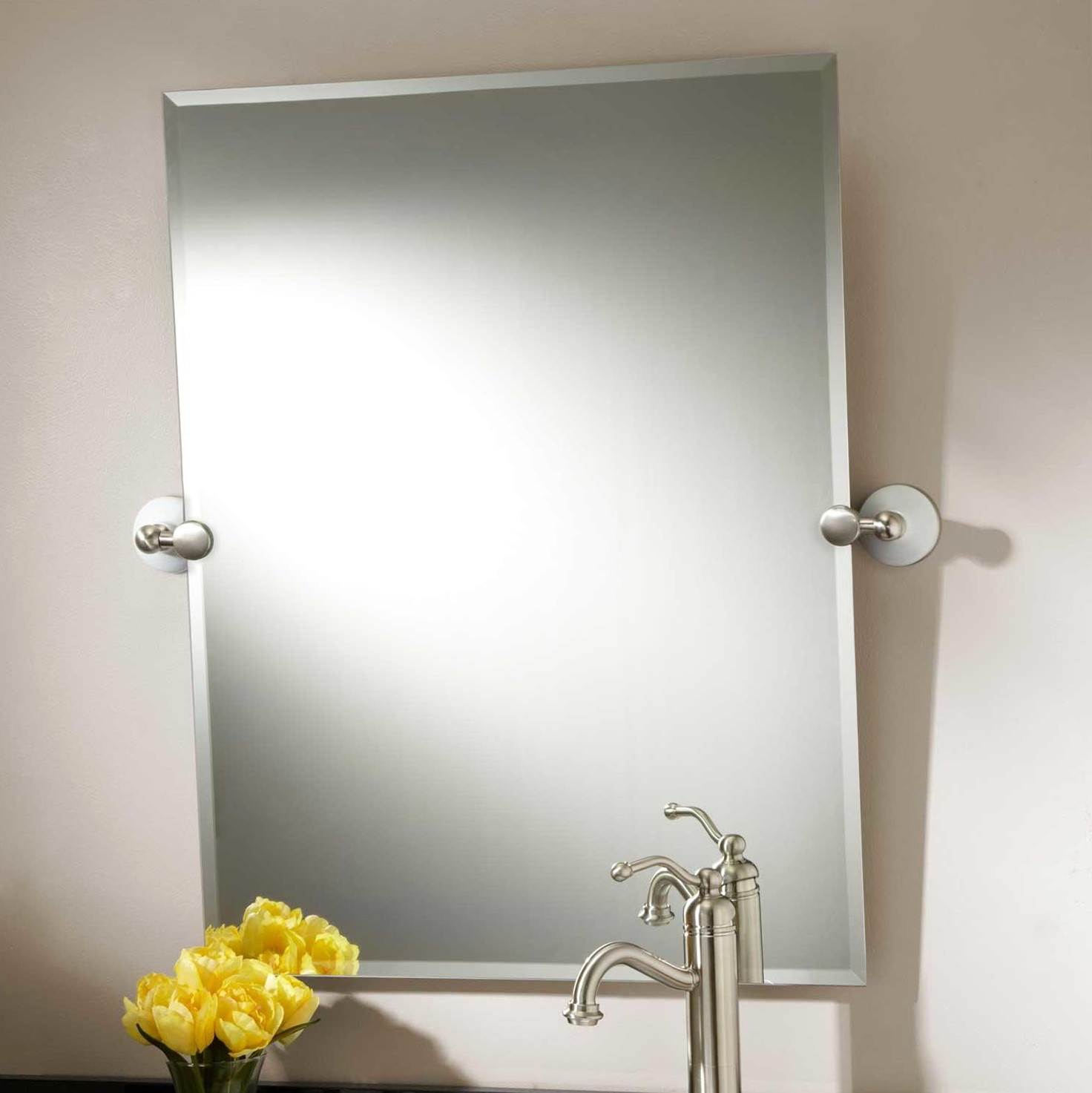 Brushed Nickel Bathroom Mirrors
 Brushed Nickel Framed Bathroom Mirror