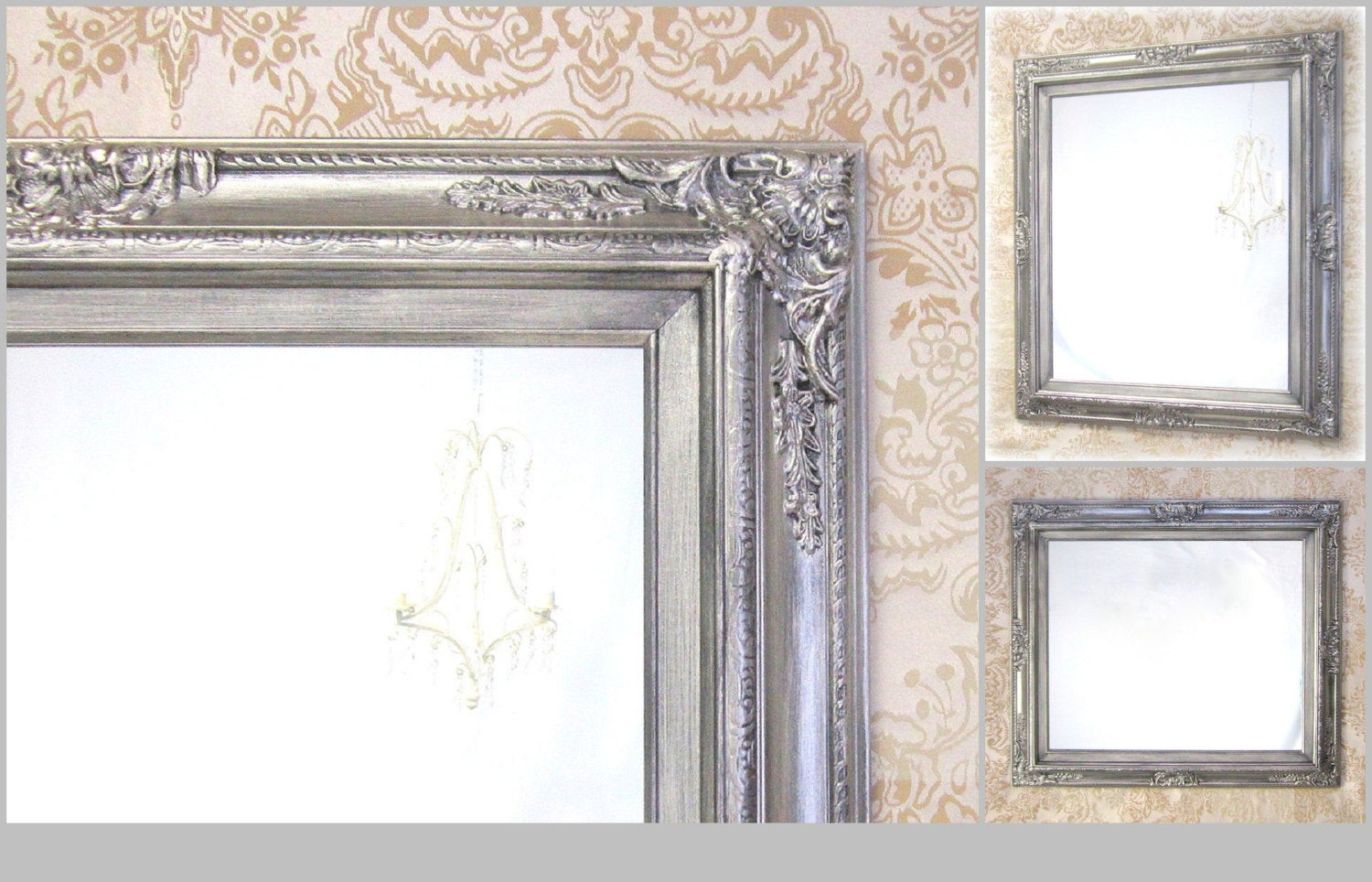 Brushed Nickel Bathroom Mirrors
 ANY COLOR Brushed Nickel Bathroom Mirror Framed by