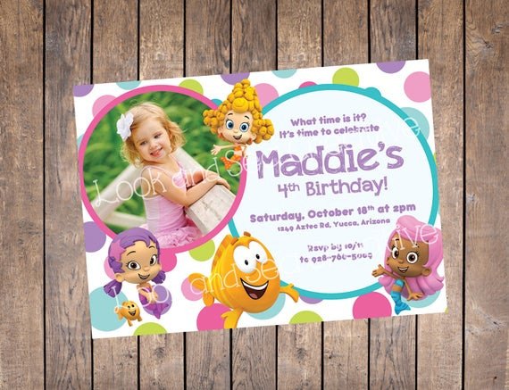 Bubble Guppies Birthday Invitation
 Bubble Guppies Birthday Invitation Custom Digital File