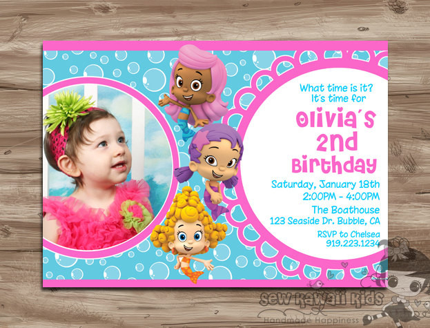 Bubble Guppies Birthday Invitation
 BUBBLE GUPPIES Birthday Invitation Girls by KawaiiKidsDesign