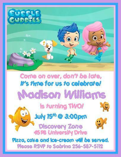 Bubble Guppies Birthday Invitation
 Bubble Guppies Birthday Invitations Style 2
