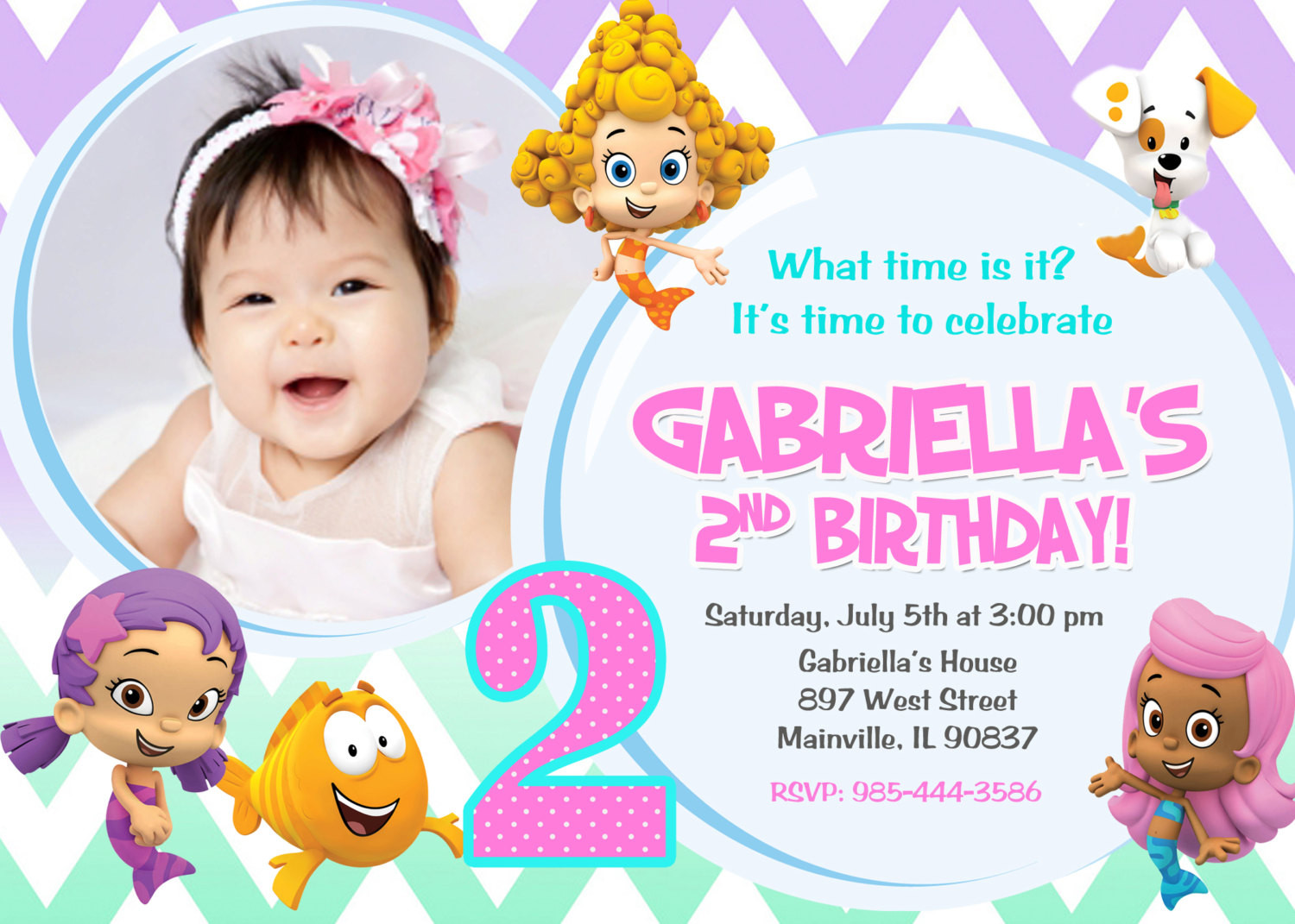 Bubble Guppies Birthday Invitation
 Bubble Guppies Birthday Party Invitation Digital File