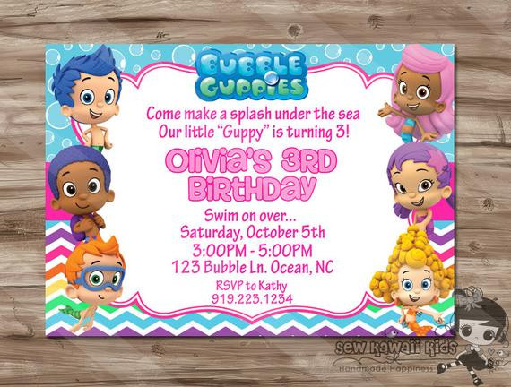 Bubble Guppies Birthday Invitation
 BUBBLE GUPPIES Birthday Invitation Bubble Guppies Birthday