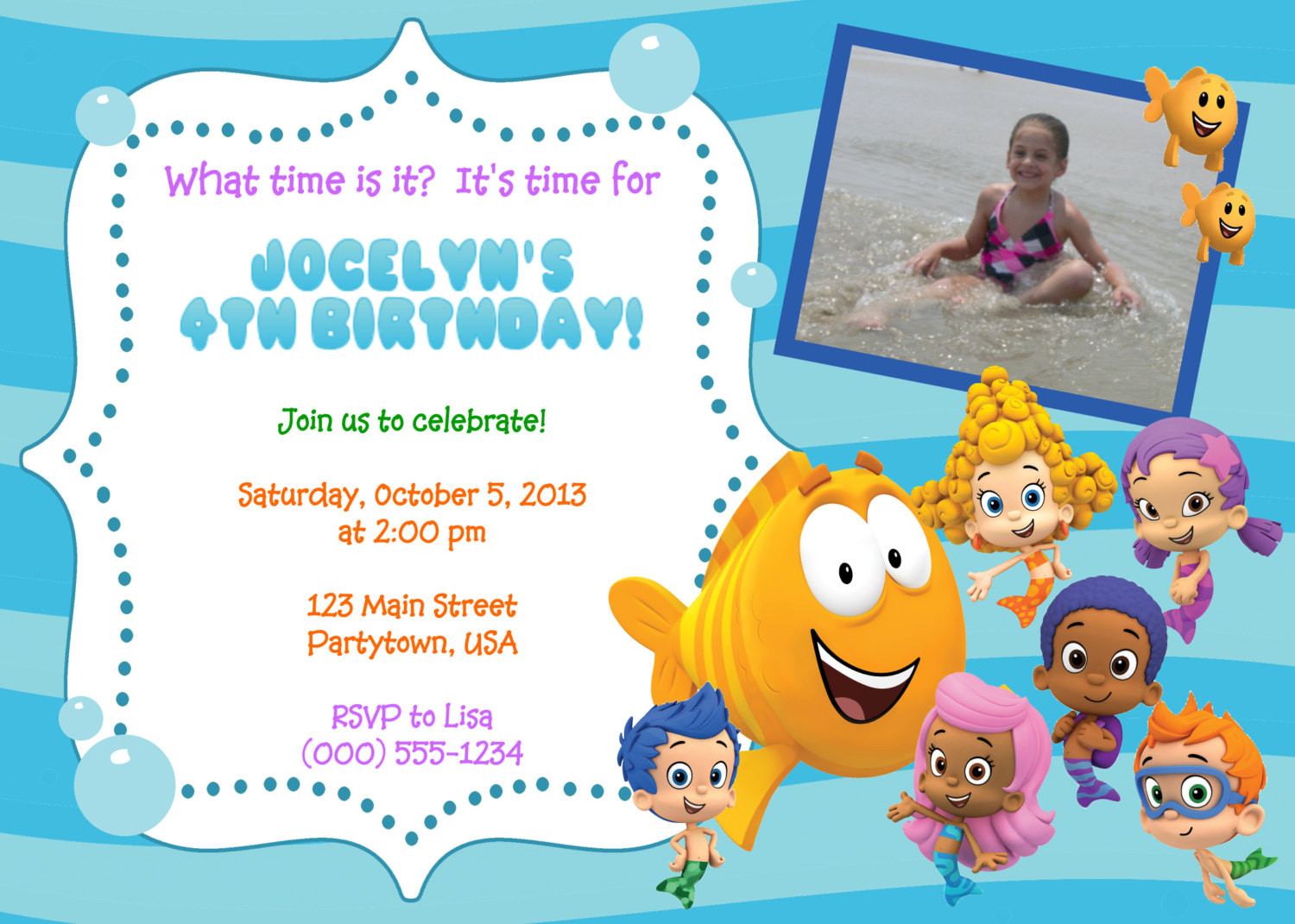 Bubble Guppies Birthday Invitation
 Personalized Bubble Guppies Invitations