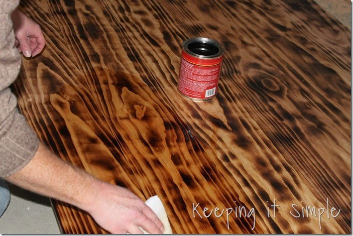 Burnt Wood Finish DIY
 Keeping it Simple DIY Dining Table with Burned Wood